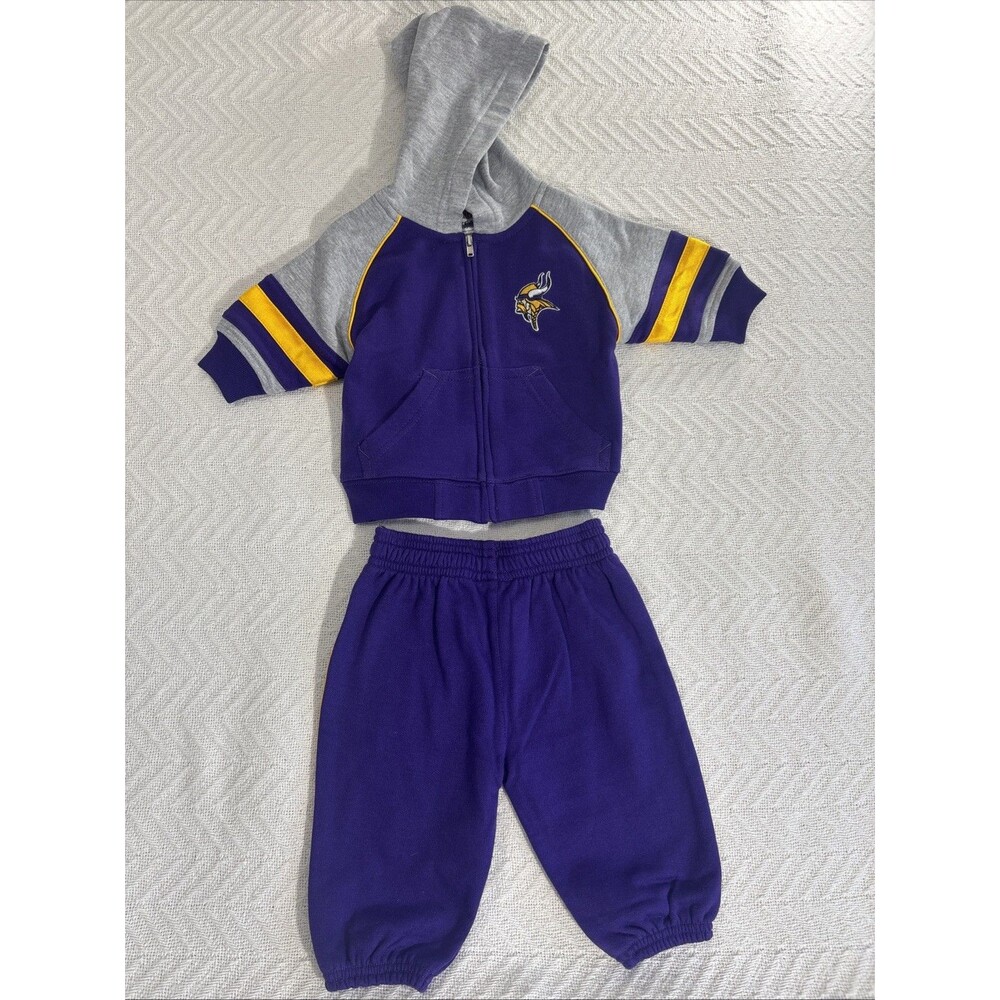 NFL Team Apparel Minnesota Vikings Baby Tracksuit Hoodie & Pants Set 0-3M NWOT